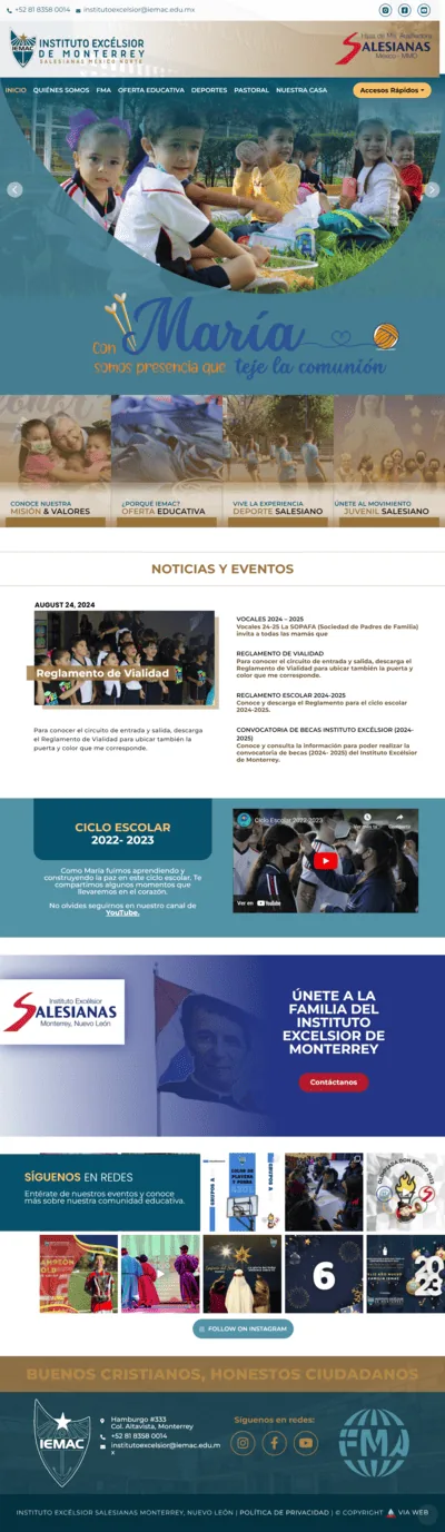 Portada del sitio web de IEMAC