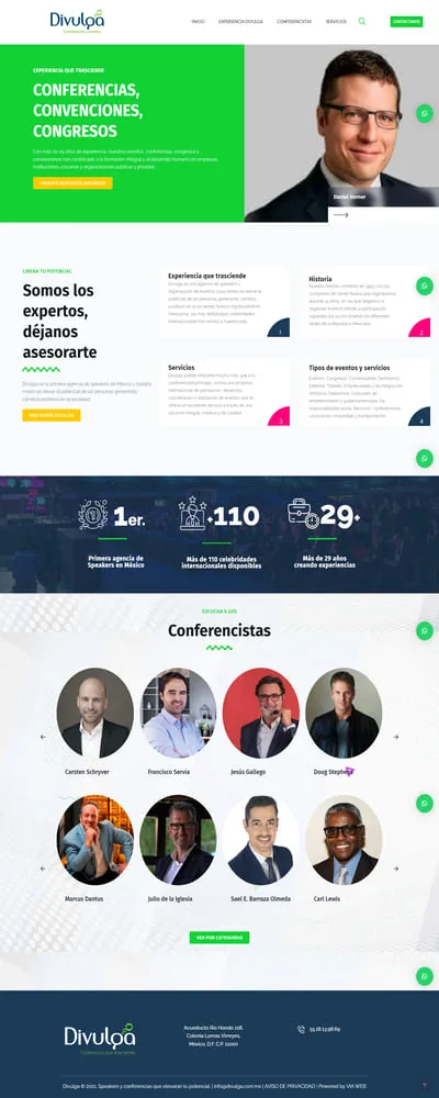 Portada del sitio web de Divulga