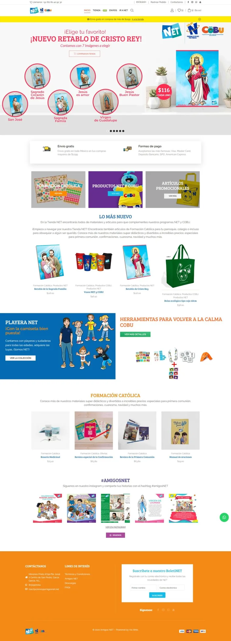 Portada de la tienda en línea Tienda Amigos Net