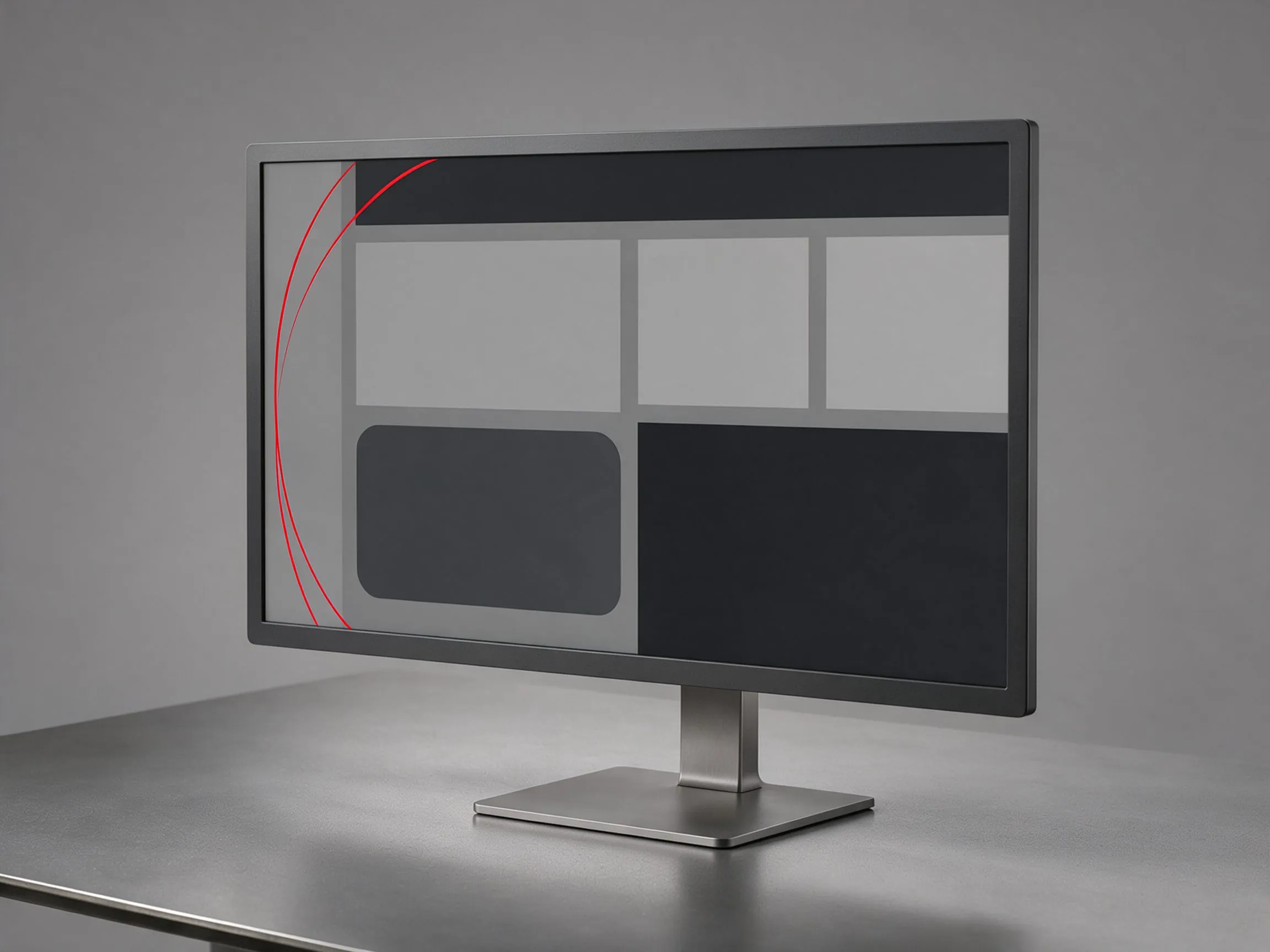 Monitor de escritorio mostrando la portada de un sitio corporativo