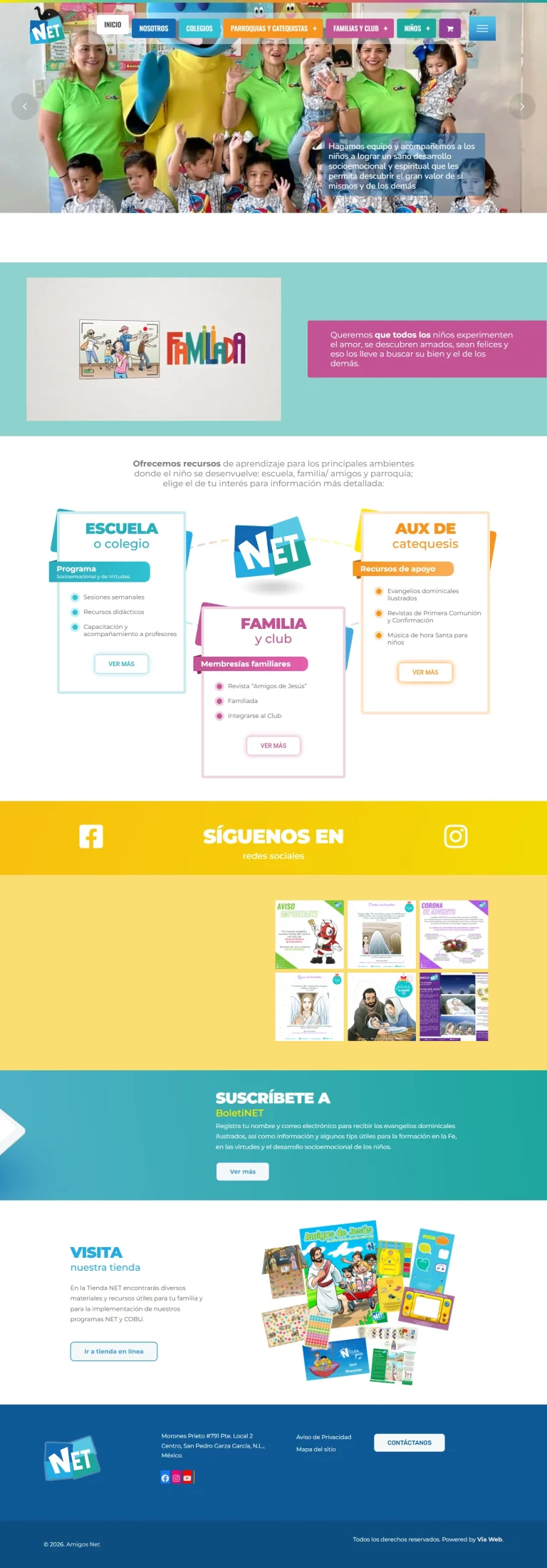 Portada del sitio web de Amigos Net