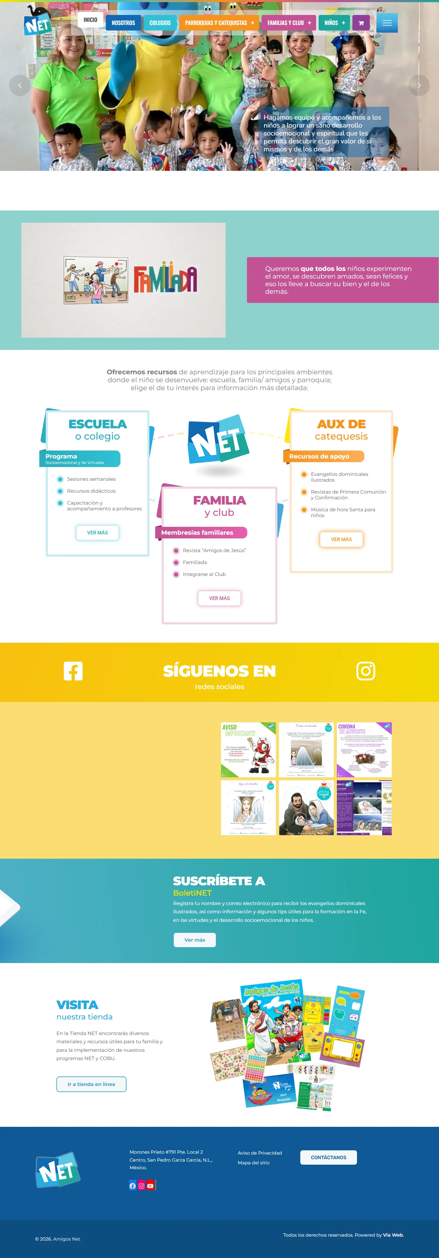 Portada del sitio web de Amigos Net