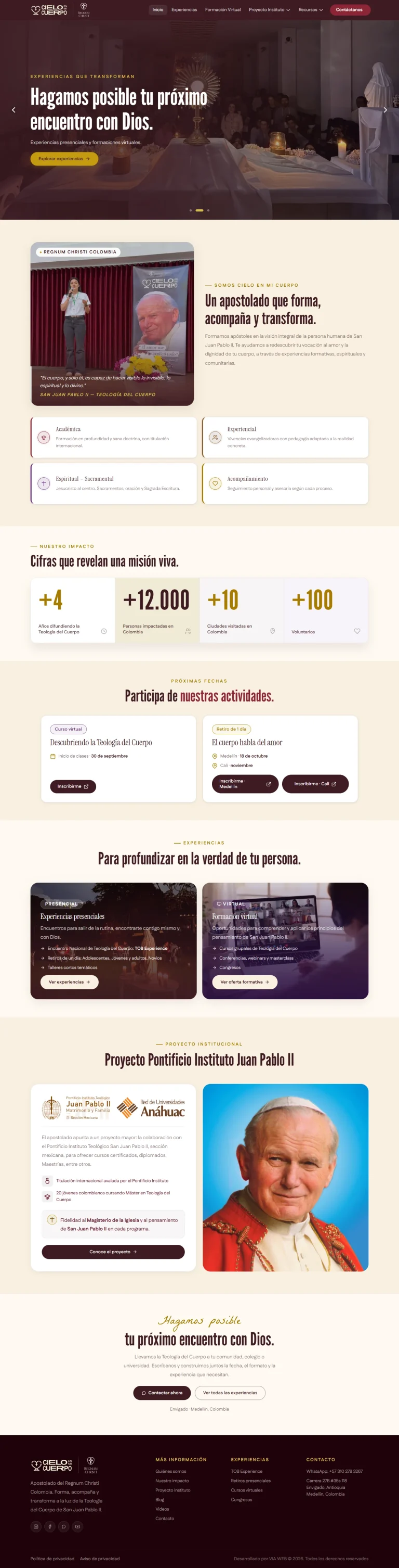 Portada del sitio web de Cielo en mi Cuerpo