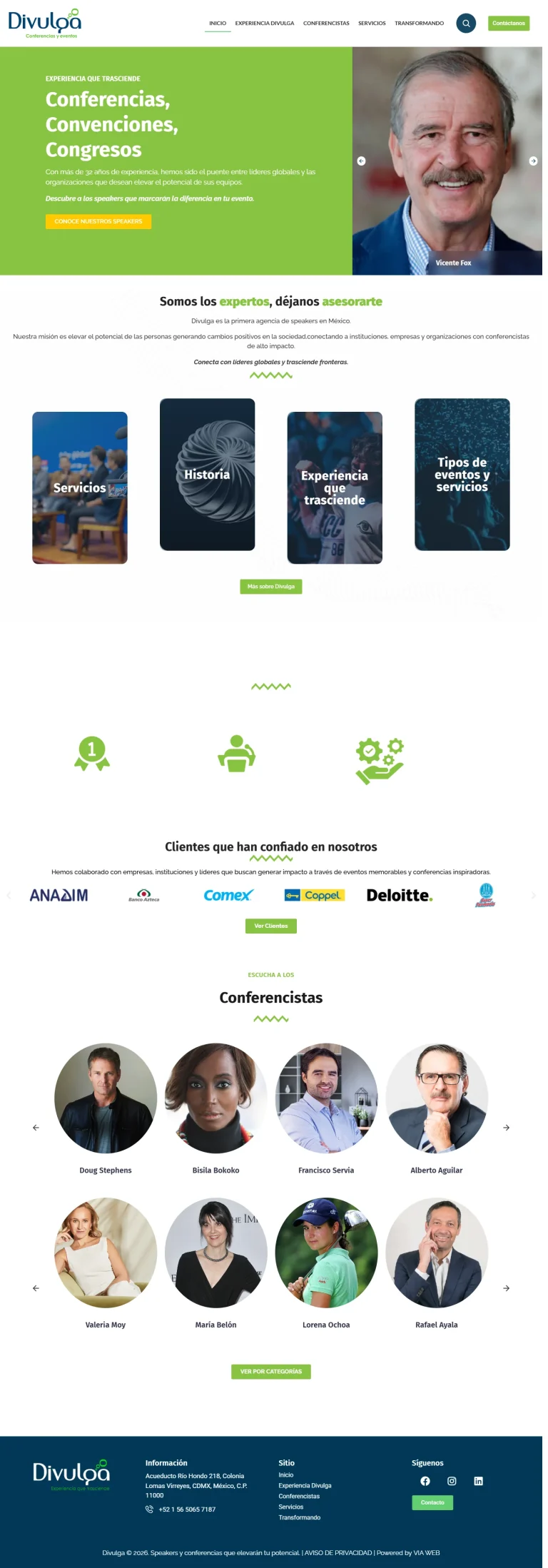 Portada del sitio web de Divulga