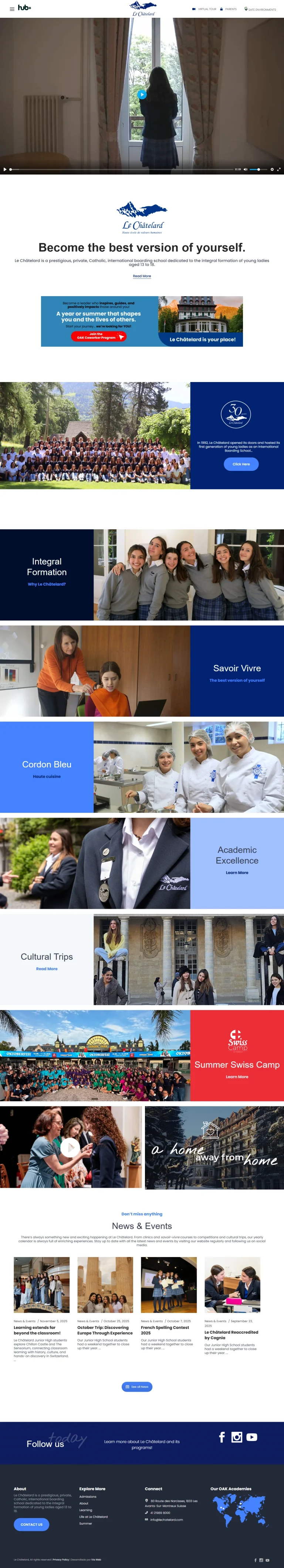 Portada del sitio web de Le Châtelard