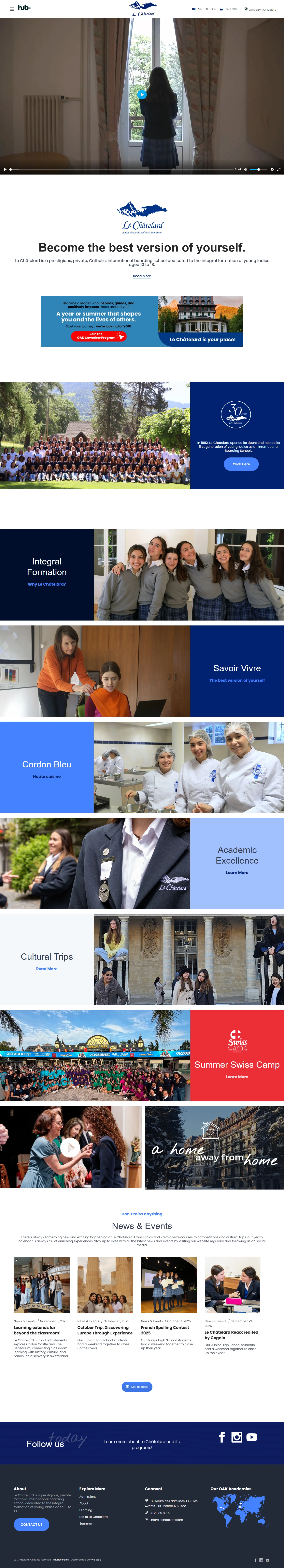 Portada del sitio web de Le Châtelard