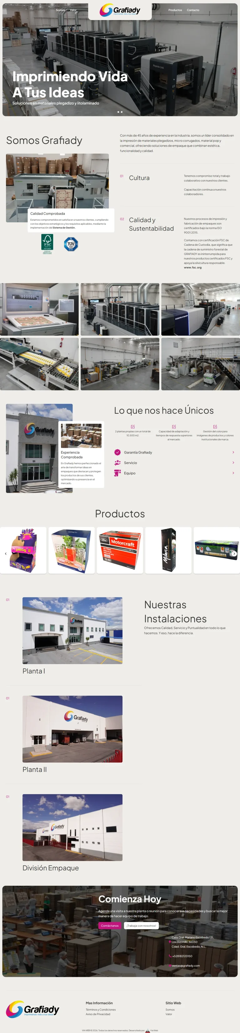 Portada del sitio web de Grafiady