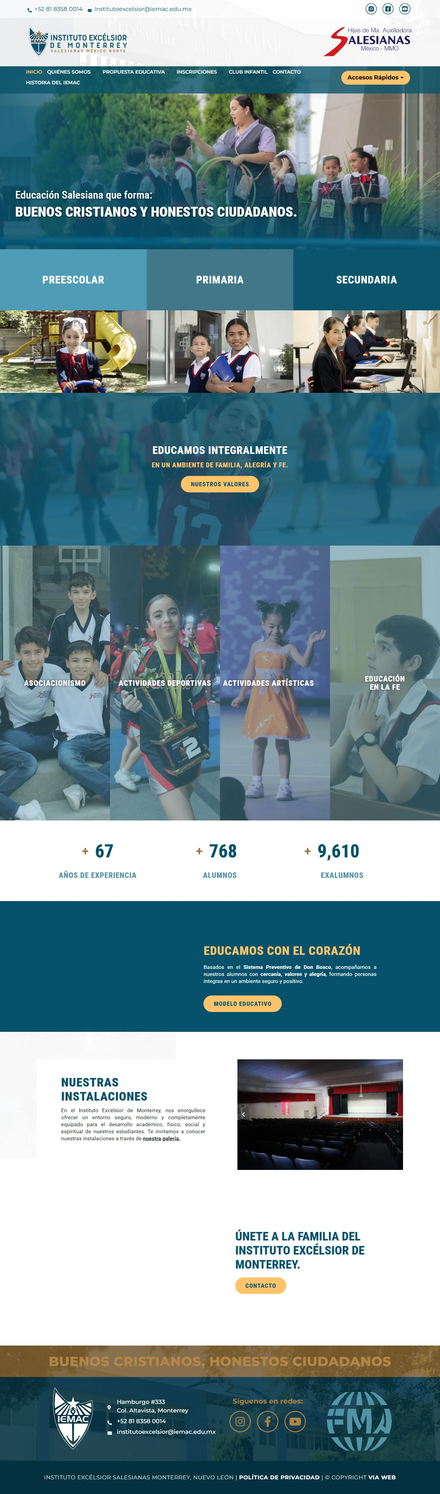 Portada del sitio web de IEMAC