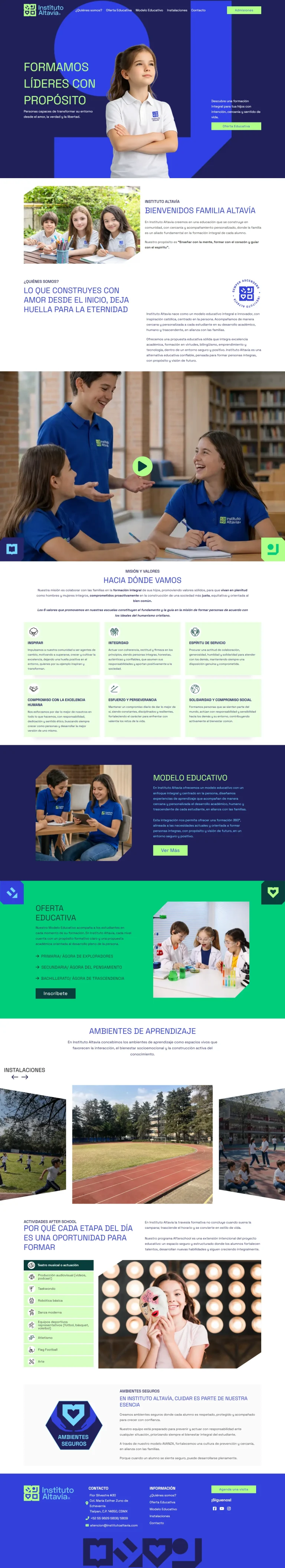 Portada del sitio web de Instituto Altavía