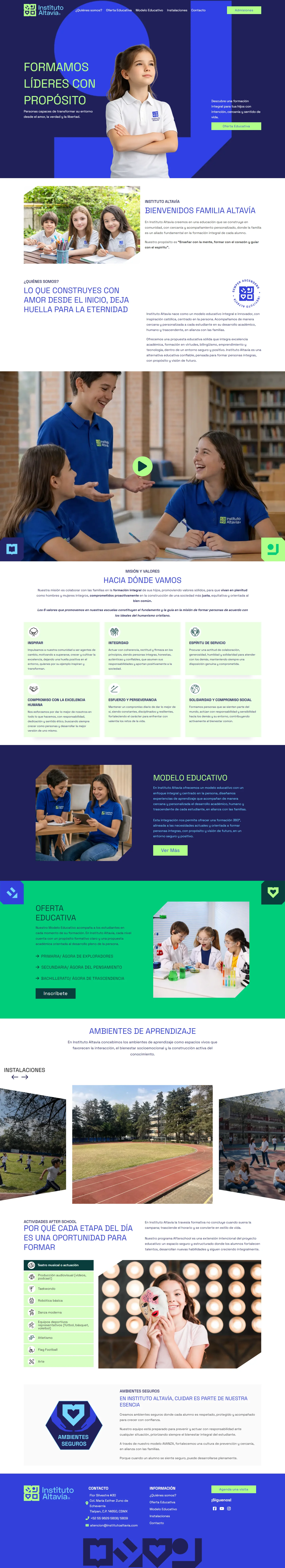 Portada del sitio web de Instituto Altavía