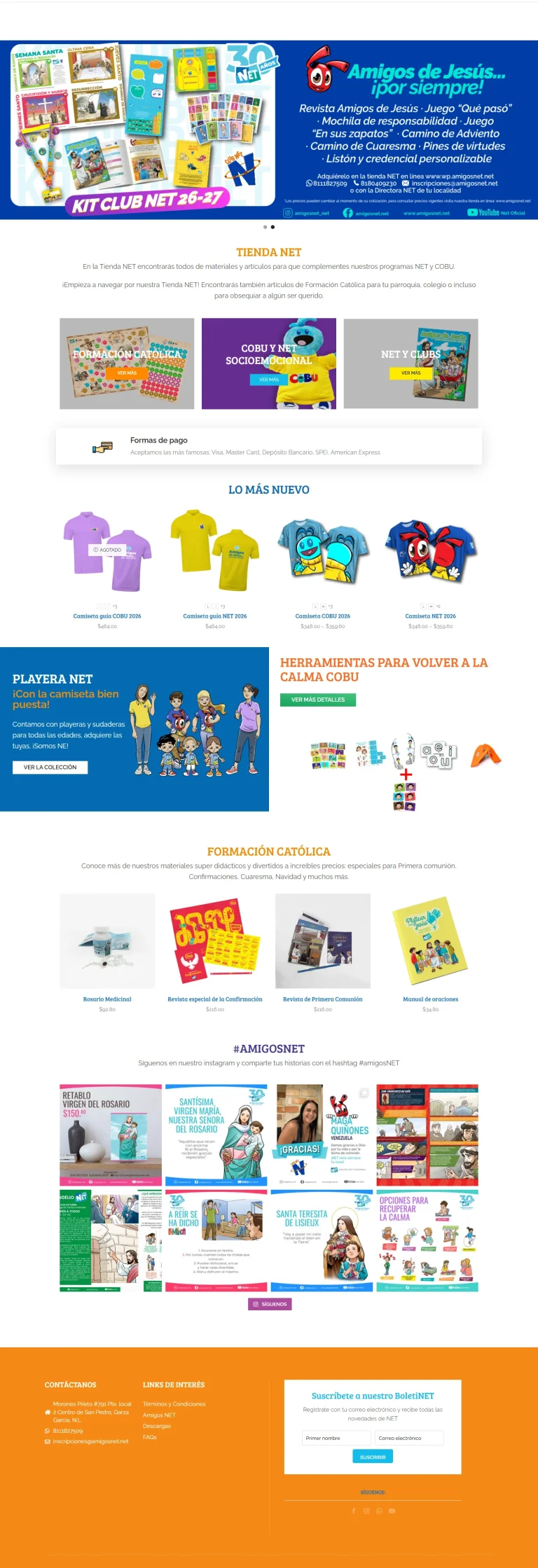 Portada de la tienda en línea Tienda Amigos Net