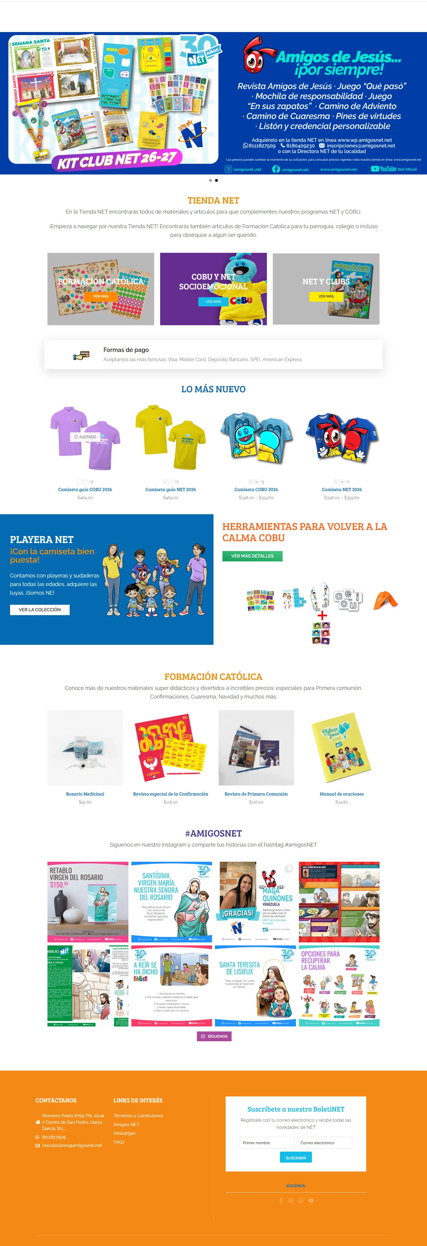 Portada de la tienda en línea Tienda Amigos Net